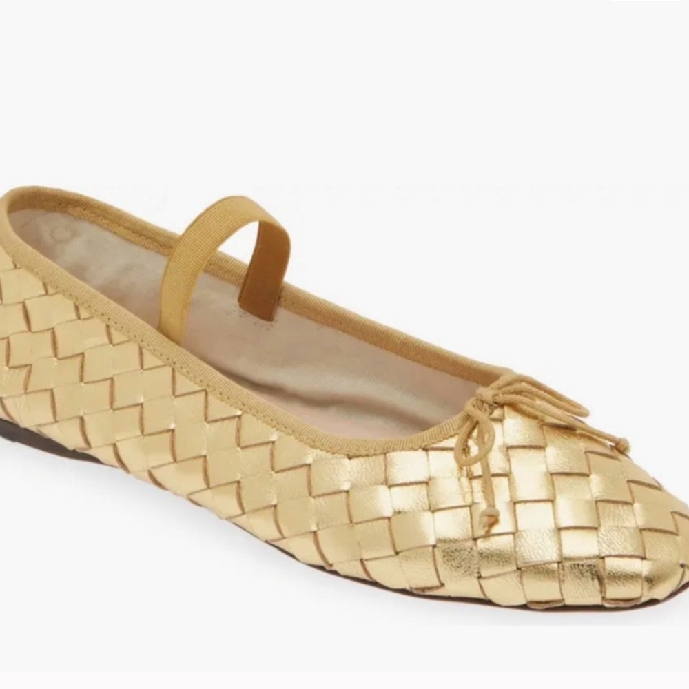Loeffler Randall Gold Woven Ballet Flats